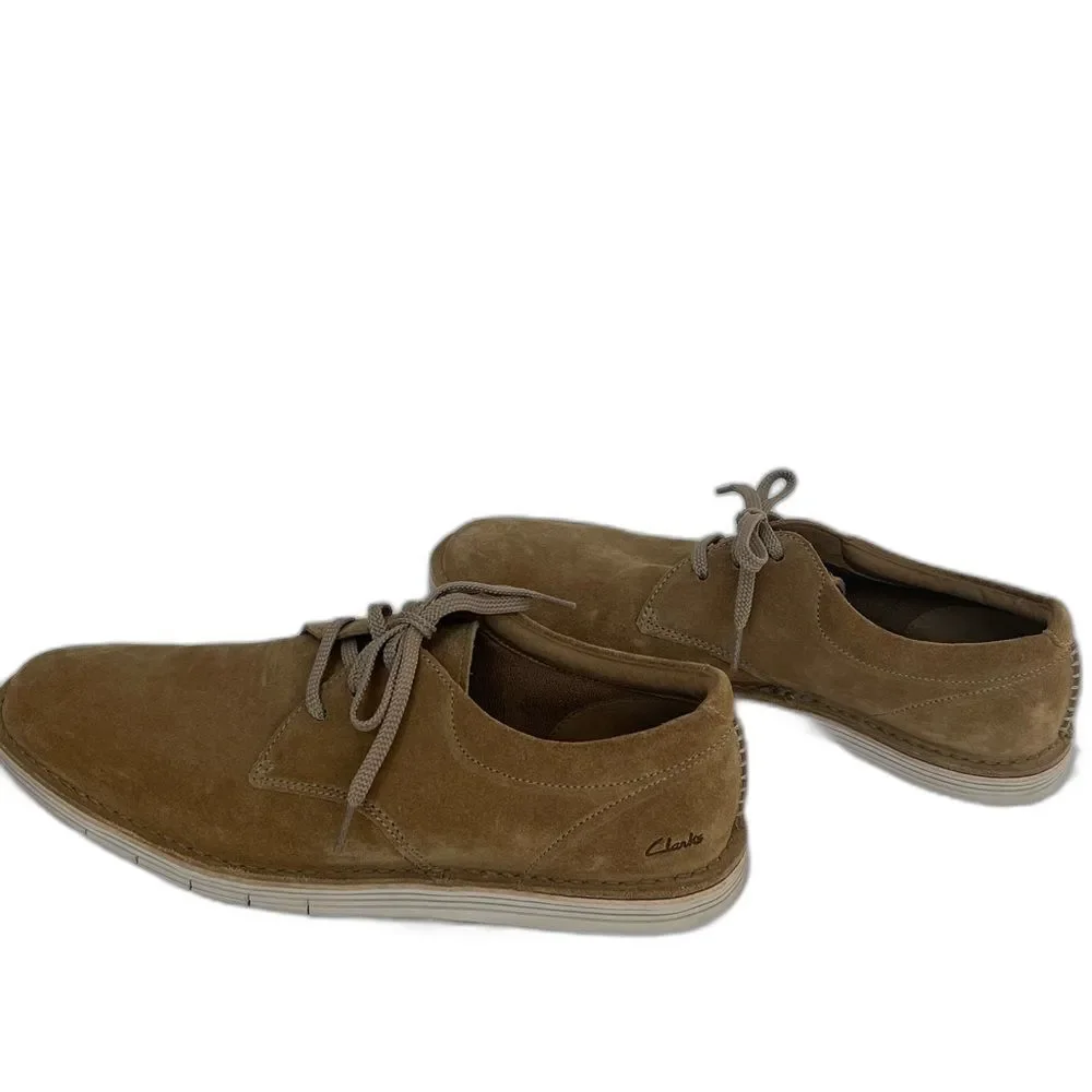 Clarks Men's Forge Vibe Tan Suede Leather Casual Oxford Shoe Size 10.5